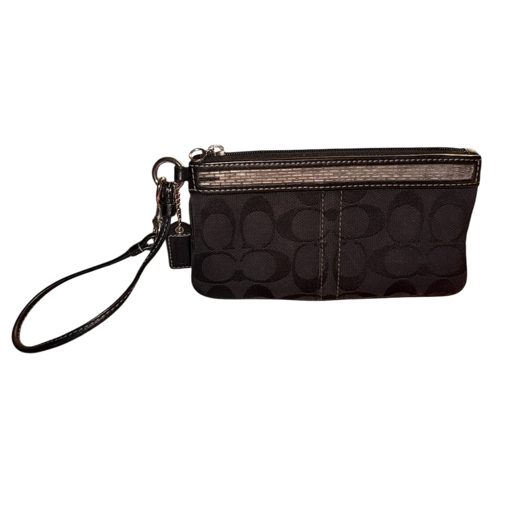 Coach Black Signature Jacquard CC Logo Beaded